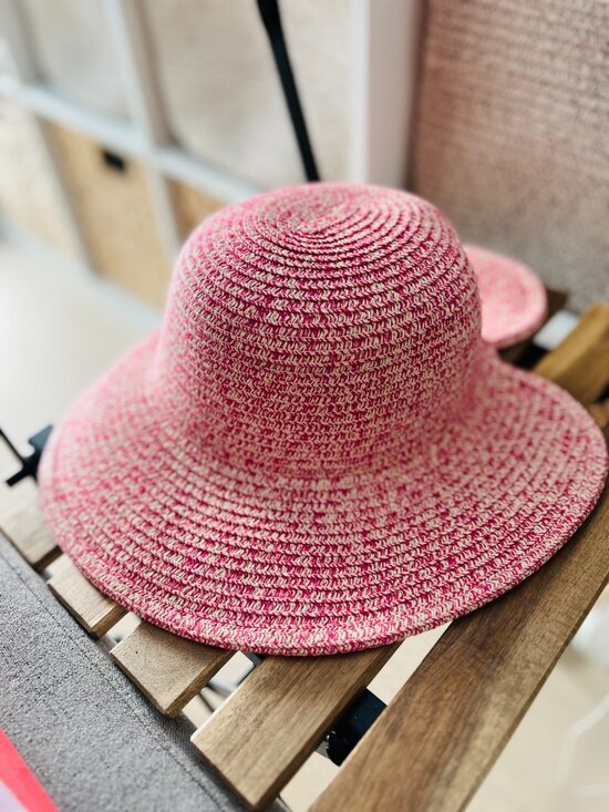 Pink Woven Resort Sun Hat with Wavy Brim – New main image 14